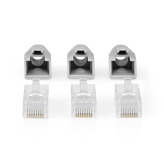 RJ45-kontakt | RJ45 Pass Through | Solid/strängad UTP CAT6 | Rak | Guldplaterad | 10 st. | PVC | Grå / Svart / Vit | Låda