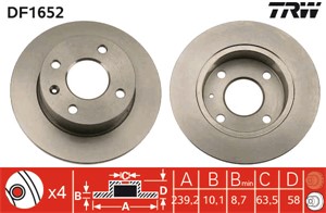 Bromsskiva, ford, 1629475, 1629477, 1644857, 5022648, 5022658, 5022947, 5024744, 6077975, 6101928, 6137291, 6158203, 6158205, 86AX-1125-
