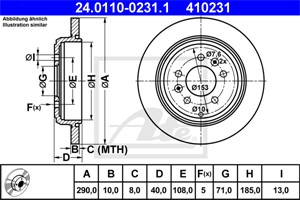 Bromsskiva, Bakaxel, peugeot 605, 4246 F1, 4246 H5, 4246 K9, 4246 N1