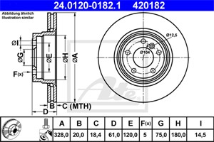 Bromsskiva, Bakaxel, bmw 7 [e38], 8 [e31], z8 roadster [e52], 34 21 1 160 233, 34 21 6 751 194, 34 21 6 767 062