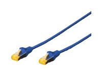 DIGITUS - Patchkabel - RJ-45 (han) till RJ-45 (han) - 5 m - SFTP - CAT 6a - booted, halogenfri, knastfri - blå