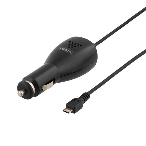 DELTACO billaddare med Micro USB, 1A, 1m, svart