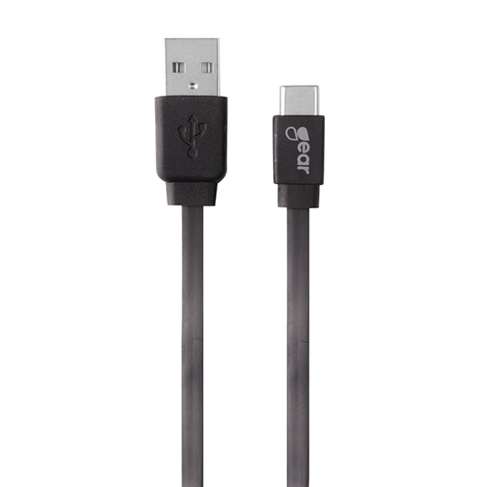 GEAR Laddare 12-24V 2xUSB 2,4A Svart USB-C 2.0 Kabel 1m gen2