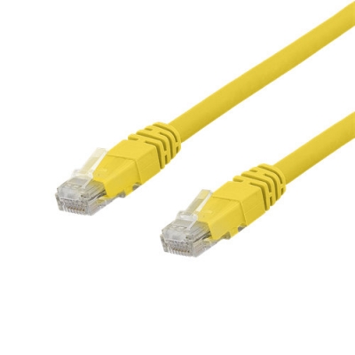 Cat6a U/UTP Nätverkskabel RJ45 gul 500MHz 1M