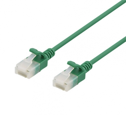 Cat6a U/UTP Nätverkskabel slim RJ45 grön 500MHz 2M