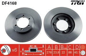 Bromsskiva, Framaxel, daewoo,ssangyong, 4144105110, 4144106210, 4144106211