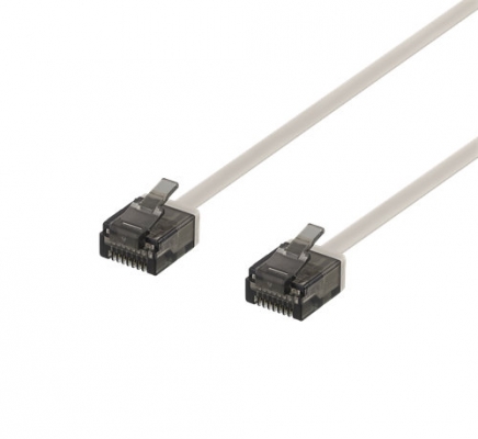 Cat6a U/UTP Nätverkskabel platt RJ45 grå 500MHz 2M