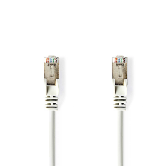 Cat 5e kabel | SF/UTP | RJ45 hane | RJ45 hane | 5.00 m | Rund | PVC | Vit | Blister