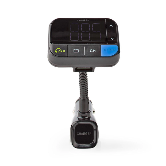 Bil FM-sändare | Trådlösa samtal | LED Skärm | Bluetooth | Bas boost | Google Assistant / Siri | Svart