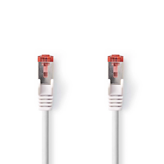 Cat 6 kabel | RJ45 hane | RJ45 hane | S/FTP | 0.25 m | Rund | LSZH | Vit | Plastpåse