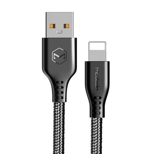 Mcdodo Flätad laddkabel Lightning 2.4A 1,2m, Svart
