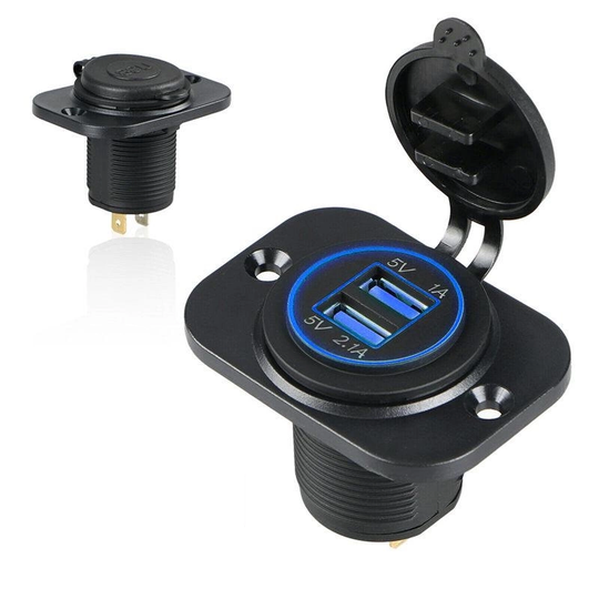 Extra uttag till bil, båt, husbil 2 i 1 USB-uttagssplitter