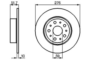 Bromsskiva, Bakaxel, alfa romeo 166, lancia kappa, kappa coupé, kappa sw, 60814646, 82488240