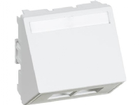 CLIC'LINE Datauttag för 2x Actassi RJ45, 1½ modul vinklad, vit