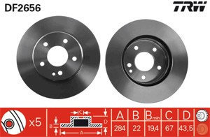 Bromsskiva, Framaxel, mercedes-benz c-klass [w202], c-klass t-model [s202], 202 421 07 12, 202 421 09 12, 202421091264, A 202 421 07 12,