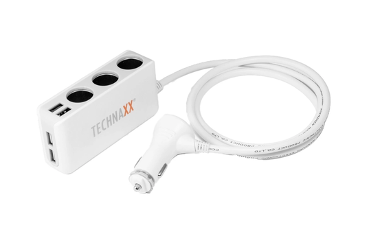4-Port USB & 3-Socket Car Charger TE11