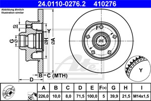 Bromsskiva, Bakaxel, seat toledo i, vw corrado, golf iii, passat b3/b4, passat b3/b4 variant, vento, 357 615 601 B
