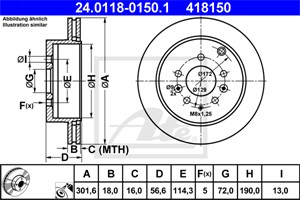 Bromsskiva, Bakaxel, mazda cx-7, L206-26-251, L206-26-251A, L206-26-251B