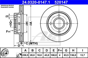 Bromsskiva, Framaxel, ford,mazda, 1019604, 1066271, 1320581, 1320582, 4071714, 4084226, 5022654, 5028281, 6191064