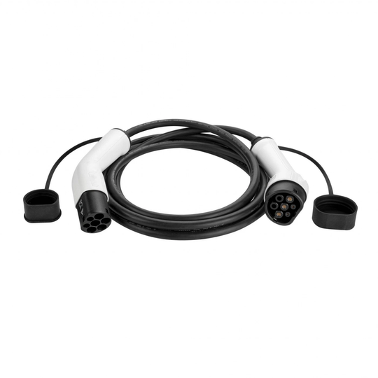 Laddkabel Elbil Typ2 5 meter, 22kW, 32A, 3-fas IP54