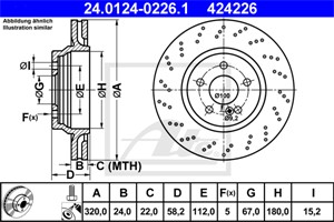Bromsskiva, Bakaxel, mercedes-benz sl [r230], 230 423 15 12, A 230 423 15 12