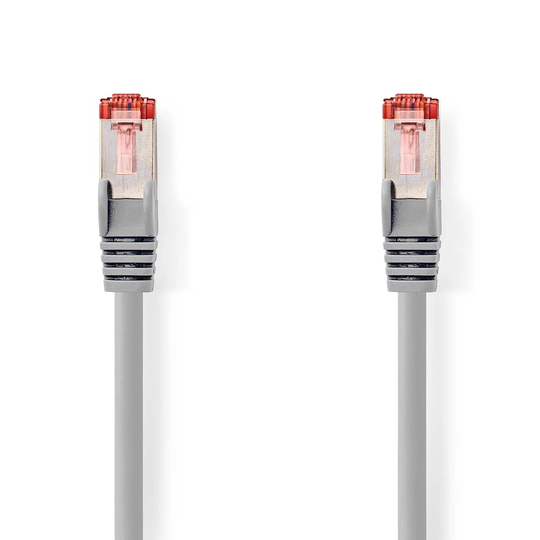 Cat 6 kabel | RJ45 hane | RJ45 hane | S/FTP | 3.00 m | Rund | LSZH | Grå | Plastpåse