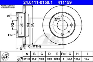 Bromsskiva, Framaxel, daihatsu cuore v, cuore vi, cuore vii, trevis, 43512-97204-000, 43512-97207-000, 43512-B2100-000