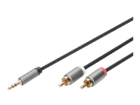 DIGITUS - Ljudkabel - RCA hane till stereo mini jack hane - 3 m - svart
