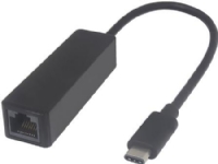 MICROCONNECT USB C till RJ45-adapter, 5Gbps, 10/100/1000 Mbps, längd 20 cm, färg: svart