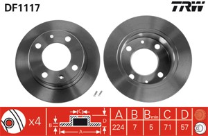 Bromsskiva, Bakaxel, citroën bx, bx break, 95 582 061, 95 582 062, 95 661 849