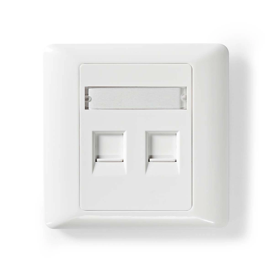 Network Keystone Face Plate | Ansiktsplatta RJ45 | 2-Port port(s) | ABS | Vit | Kuvert