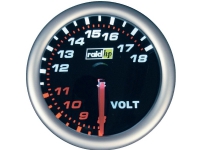 raid hp 660245 Bil indbygningsinstrument Voltmeter måleområde 8 - 18 V NightFlight Hvid, Rød 52 mm