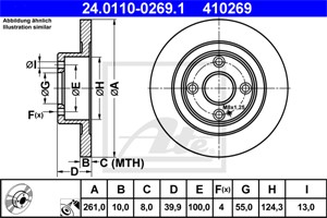 Bromsskiva, Bakaxel, mazda 323 f vi, 323 s vi, B26Y-26-251