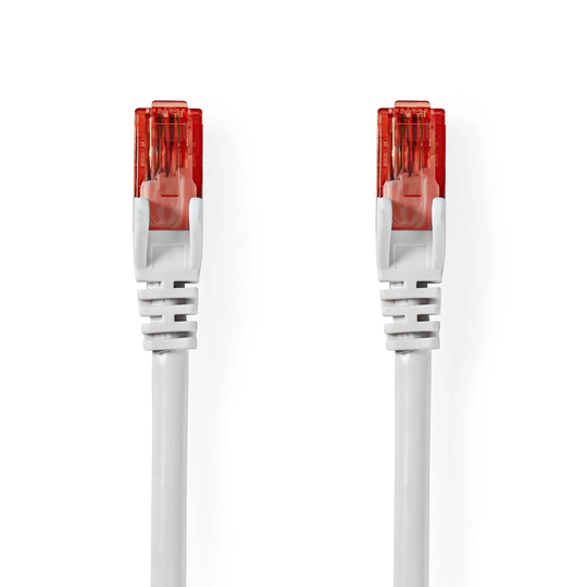 Cat 6 kabel | RJ45 hane | RJ45 hane | U/UTP | 0.50 m | Rund | PVC | Vit | Kuvert