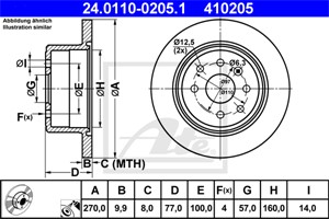 Bromsskiva, Bakaxel, opel calibra a, vectra a, vectra a halvkombi, 5 69 102, 90297932