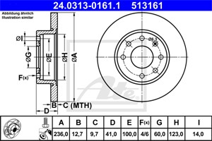 Bromsskiva, Framaxel, opel, 5 69 013, 5 69 020, 5 69 030, 90008005, 90008031, 93182290