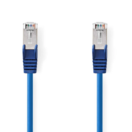 Cat 5e kabel | SF/UTP | RJ45 hane | RJ45 hane | 10.0 m | Rund | PVC | Blå | Kuvert