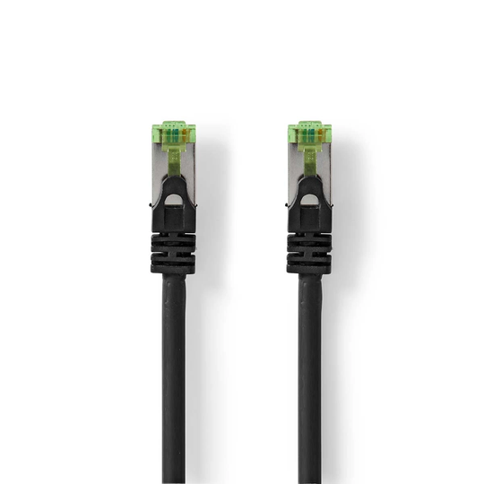 Cat 7 kabel | PiMF | RJ45 hane | RJ45 hane | 3.00 m | Snagless | Rund | LSZH | Svart | Plastpåse