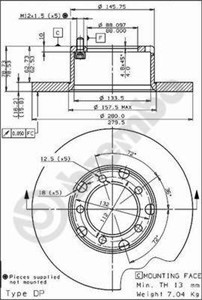 Bromsskiva, Framaxel, mercedes-benz, 6014200072, 6014200272, 6014215012, 6014215112, A6014200072, A6014200272, A6014215012, A6014215112