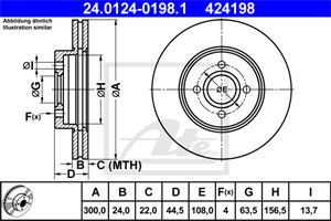 Bromsskiva, Framaxel, ford focus i, focus turnier i, 4328921, 4410264