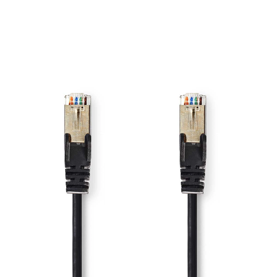 Cat 5e kabel | SF/UTP | RJ45 hane | RJ45 hane | 20.0 m | Rund | PVC | Svart | Kuvert