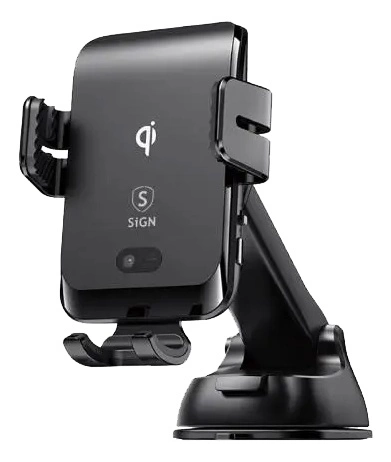 SiGN car holder for smartphones, wireless charging, black