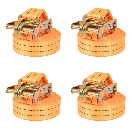 vidaXL Lastspännare med spärr 4 st 1 ton 6mx38mm orange