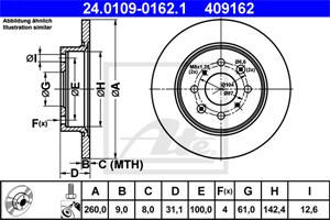 Bromsskiva, Bakaxel, honda insight, jazz iii, 42510-TM8-G00