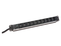 DIGITUS DN-95404 - Effektband - AC 250 V - ingång: IEC 60320 C14 - utgångskontakter: 10 (IEC 60320 C13) - 19 - 2 m cord