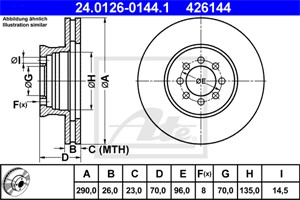Bromsskiva, Framaxel, mercedes-benz sprinter 5-t flak/chassi [b905], sprinter tipp [b905], 905 421 00 12, A 905 421 00 12