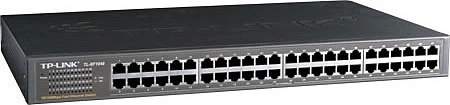 TP-Link nätverksswitch, 48-ports, 10/100 Mbps, RJ45, 19
