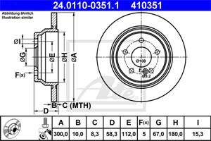 Bromsskiva, Bakaxel, mercedes-benz sl [r230], 230 423 07 12, A 230 423 07 12