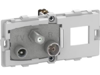 LAURITZ KNUDSEN FUGA® Antenne/Dataudtag 2 modul multimedie, TV, R og RJ45 slutdåse, type TD372 - Uden afdækning