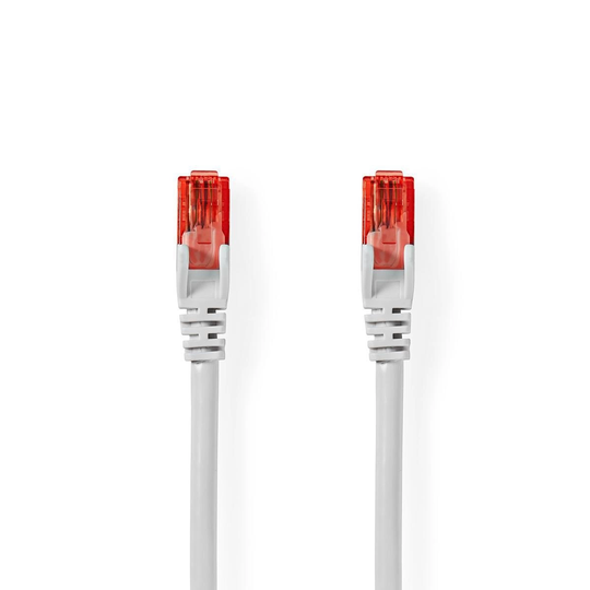 Cat 6 kabel | RJ45 hane | RJ45 hane | U/UTP | 5.00 m | Rund | PVC | Vit | Plastpåse